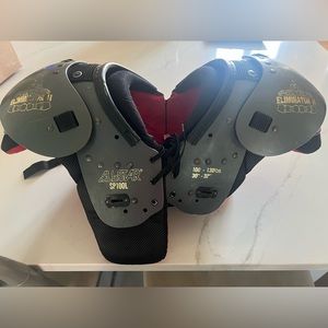 All-Star Eliminator II Shoulder Pads Black Silver 100L Youth Large 32"-34"